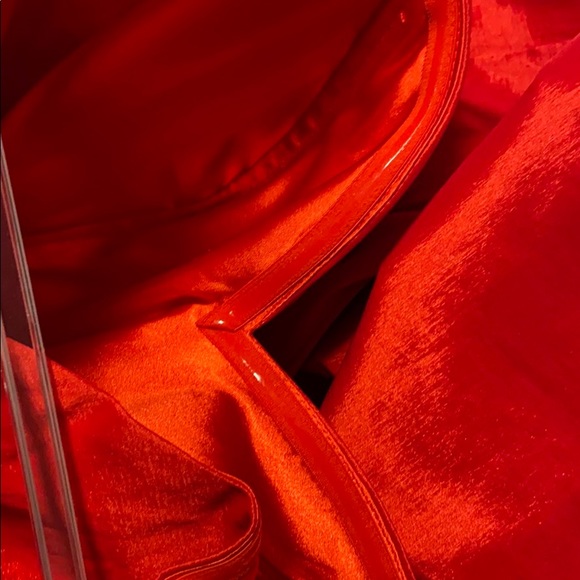 Red off the shoulder gown - Picture 12 of 13